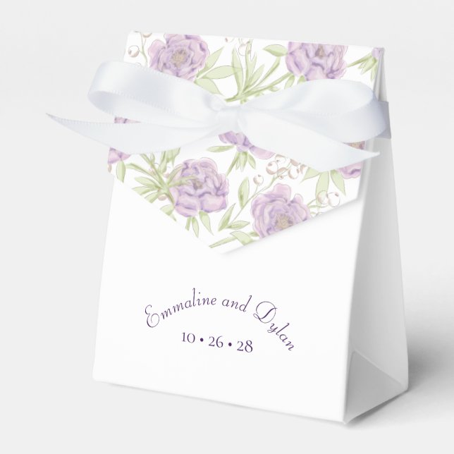 Lavender Purple Rose Wedding Geschenkschachtel (Vorderseite)