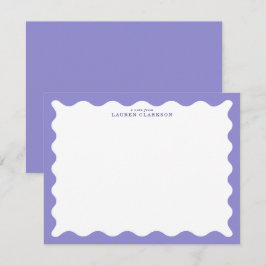Lavender Purple Wavy Frame Note Card Einladung