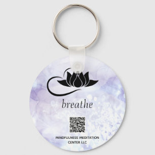 *~* Lavender QR - BREATHE Lotus Branding SWAQ Schlüsselanhänger