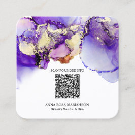 *~* LAVENDER QR CODE Yummy Gold Bold AP29 Quadratische Visitenkarte