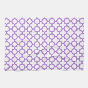 Lavender Quatrefoil Muster Handtuch
