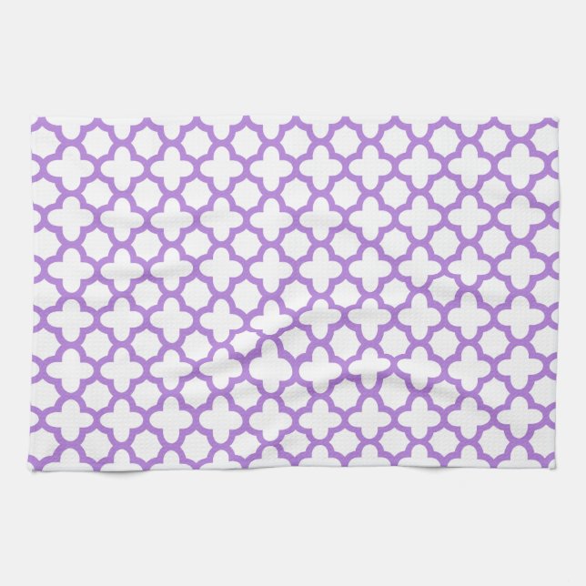 Lavender Quatrefoil Muster Handtuch (Horizontal)