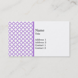 Lavender Quatrefoil Muster Visitenkarte