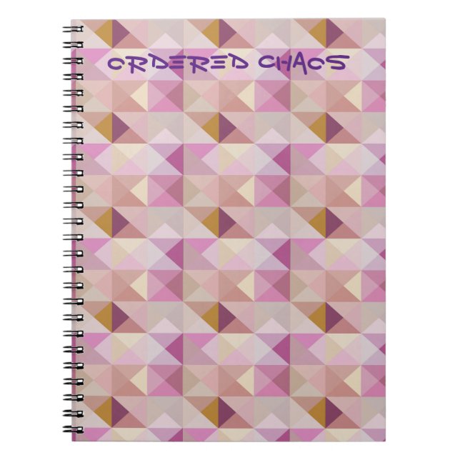 Lavender Quilt Geo Abstrakt Orded Chaos Journal Notizblock (Vorderseite)