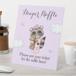 Lavender Raccoon Babydusche Windelwanne Sockelschild