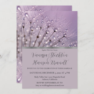 Lavender Raindrops Hochzeitseinladung Einladung