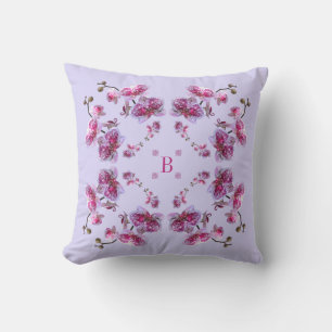 Lavender Red Violet Orchids Square Pillow Kissen