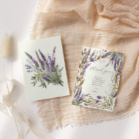 Lavender Regal Floral Brautparty Danke Karte