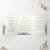 Lavender Regal Folded Wedding Programm