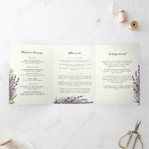 Lavender Regal Folded Wedding Programm