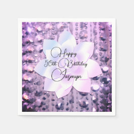 Lavender Rhinestones Personalisiert Geburtstag Serviette