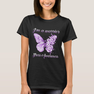 Lavender Ribbon Butterfly Ich bin ein Krieger Stre T-Shirt