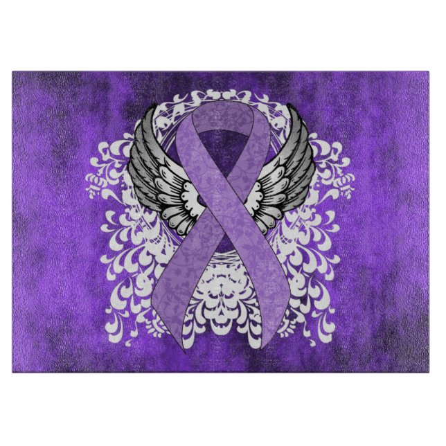 Lavender Ribbon mit Flügeln Schneidebrett (Vorderseite)