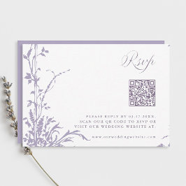 Lavender Romantic Botanical Arch Garden Wedding RSVP Karte