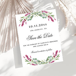 Lavender rosa Flora Budget Hochzeit speichern das 