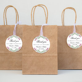 Lavender rosa grüne Hochzeit danke Runder Aufkleber