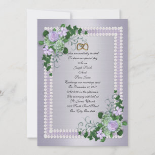 Lavender Rose feierliche Hochzeitseinladung Einladung
