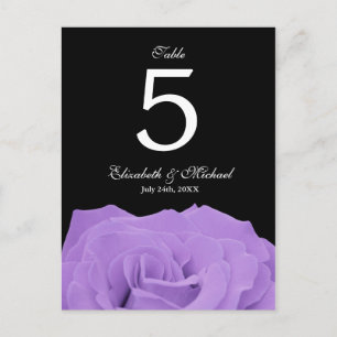 Lavender Rose und Black Wedding Tischnummer