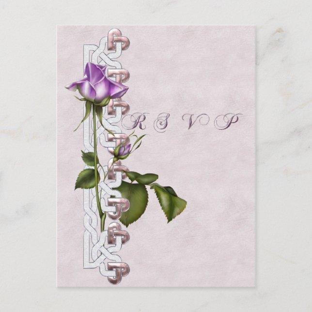 Lavender Rose Wedding Suite UAWG Einladungspostkarte (Vorderseite)