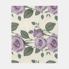Lavender Roses With Silver And Green Leaves  Fleecedecke