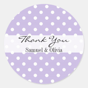 Lavender Round Custom Polka Vielen Dank Runder Aufkleber