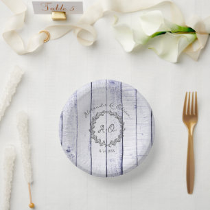 Lavender Rustic Monogram Wedding Paper Bowls Pappteller