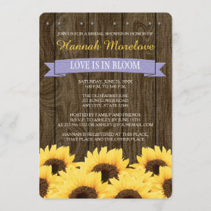 LAVENDER RUSTIC SUNFLOWER BRIDAL SHOWER INVITATION EINLADUNG