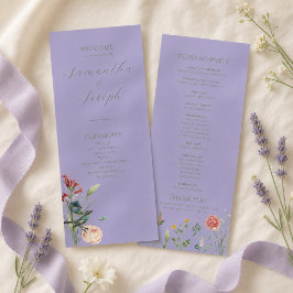 Lavender Sage Green Garden Hochzeitsprogramm