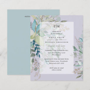 Lavender Sage Wedding Zeremonie Empfang Einladung