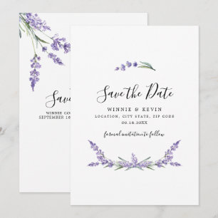 Lavender Save the Date Einladung