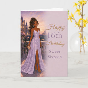 Lavender-Schloss-Sweet-Sixteen-Geburtstagskarte Karte
