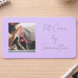 Lavender Script Business Card QR Code Service Menu Visitenkarte