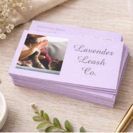 Lavender Script Business Card QR Code Service Menu Visitenkarte