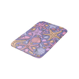 Lavender Seashell Fantasy Small Bath Mat Badematte