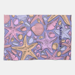 Lavender Seashell Personalized Kitchen Towel Geschirrtuch