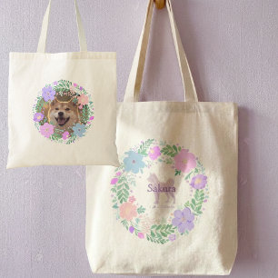 Lavender Shiba Inu Blumen-Tasche – Maßgeschneidert Tragetasche