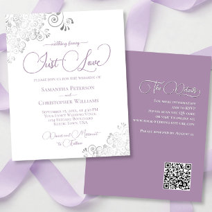 Lavender Silver QR Code HAUSHALT Hochzeit einladen