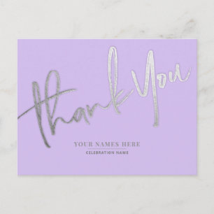 Lavender Silver Vielen Dank Elegant Universell Postkarte