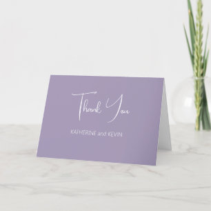 Lavender Simple Wedding Dankeschön Card Dankeskarte