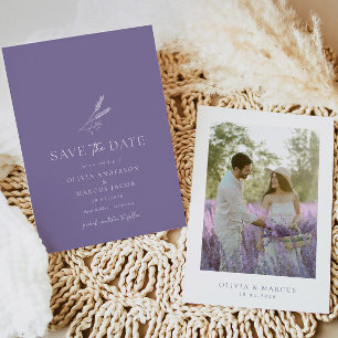 Lavender Simple Wedding speichern Sie das Datum Ei Einladung