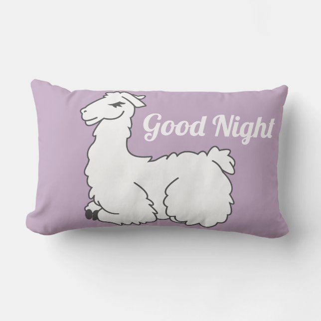Lavender Sleepy Llama Gute Nacht Lendenkissen (Vorderseite)