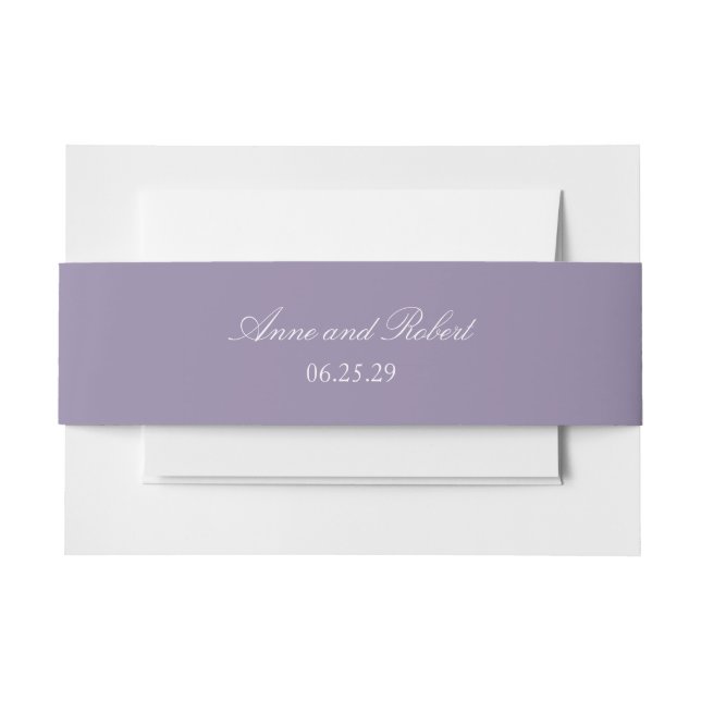 Lavender Solid Personalisiert Date Wedding Einladungsbanderole (Vorderseite Beispiel)