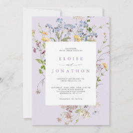 Lavender Spring Wildflower Meadow Garden Wedding   Einladung