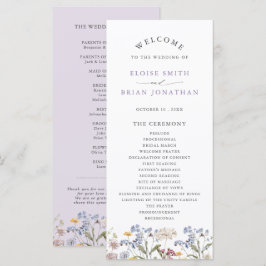 Lavender Spring Wildflower Meadow Garden Wedding  Programm