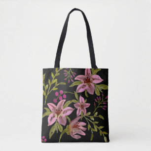 Lavender Star Blume Wasserfarben Tasche