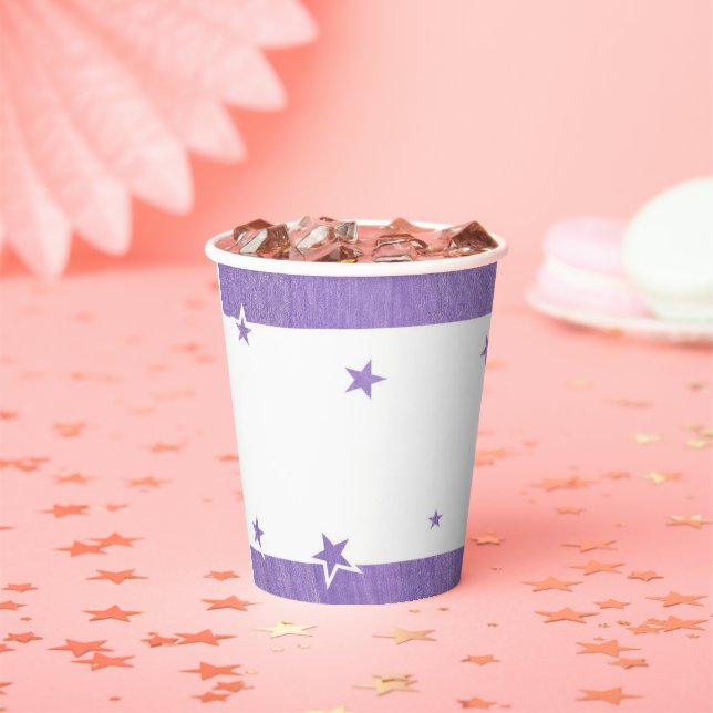 Lavender Star Border Paper Cups für Hochzeit, Part Pappbecher (Insitu)