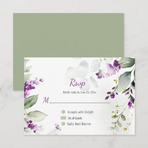 Lavender Stems and Greenerity Wedding Einladung