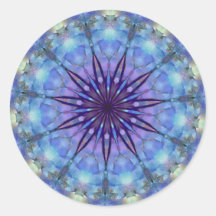 Lavender Sternexplosion Mandala Round Stickers