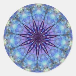Lavender Sternexplosion Mandala Round Stickers