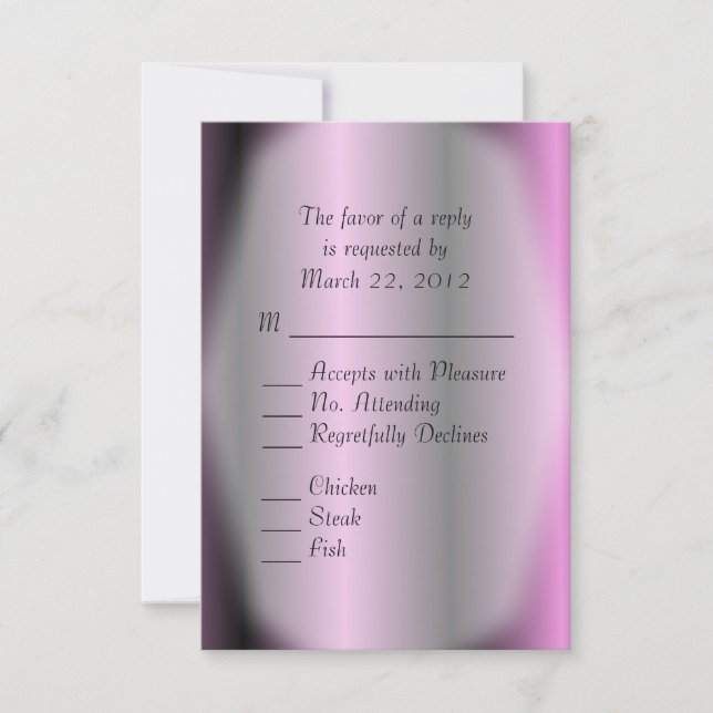 Lavender Stripe Wedding RSVP Karte (Vorderseite)